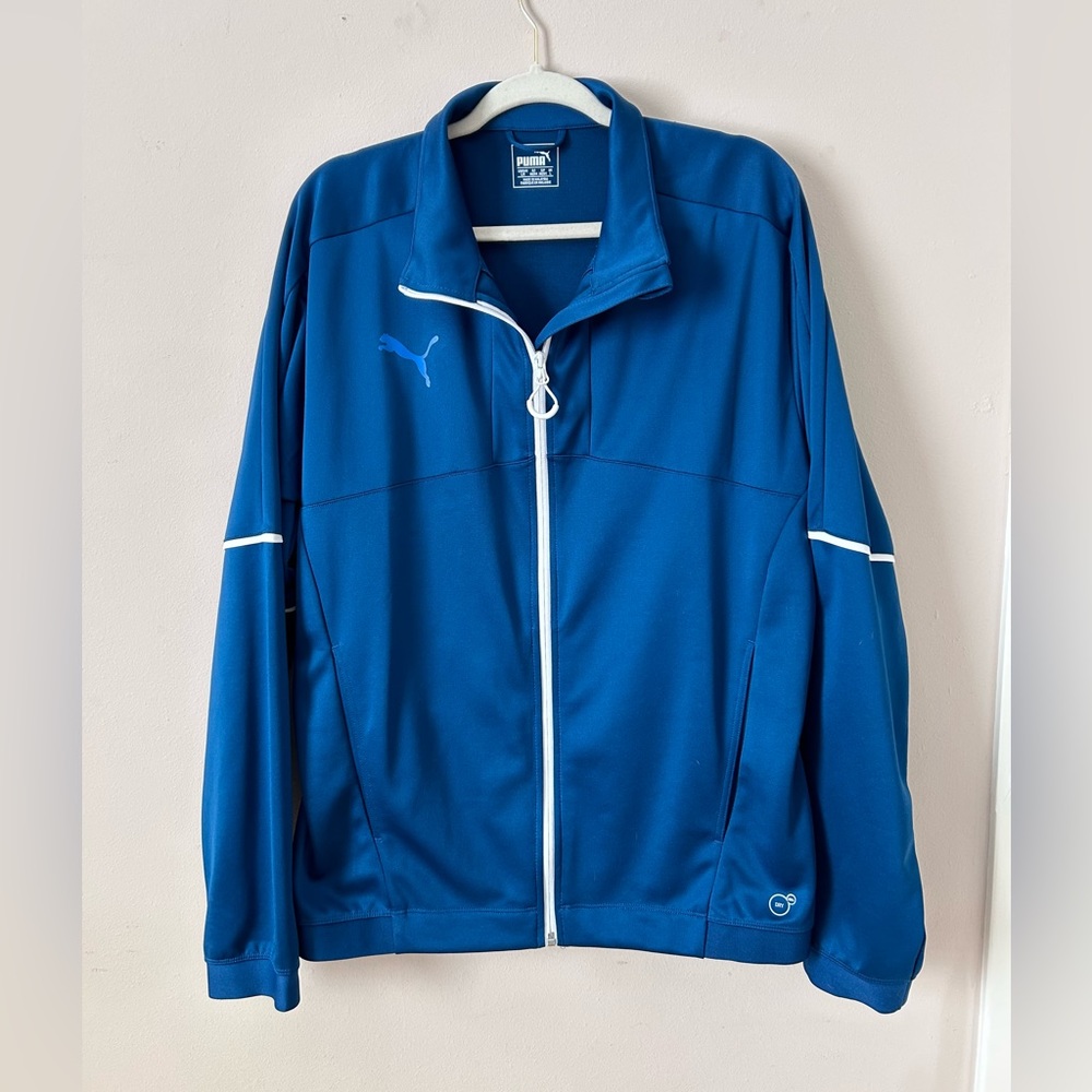 Large, Puma Dry Cell, Teal & White Zip-Up Training Jacket